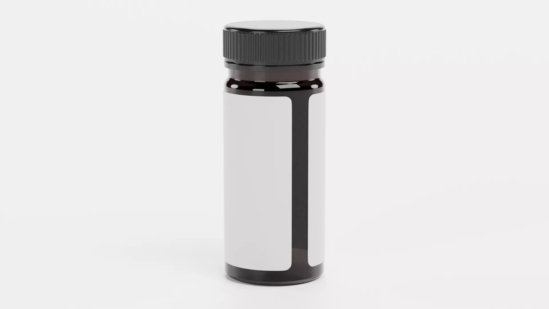 Pill Bottle V5 - Narrow Glass Container with Blank Label 3D model