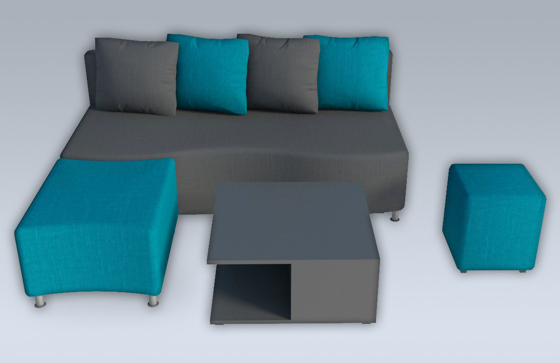 Modern Simple Sofa 3D model_1