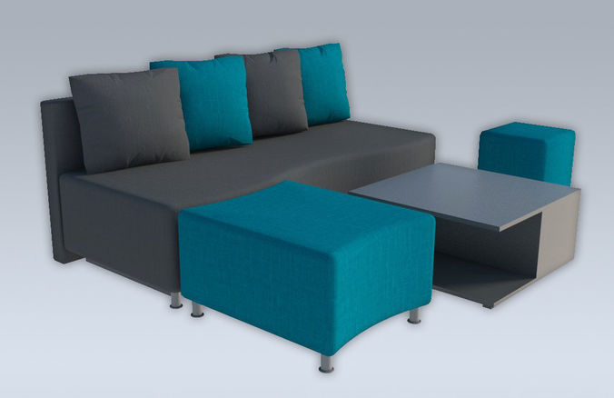 Modern Simple Sofa 3D model