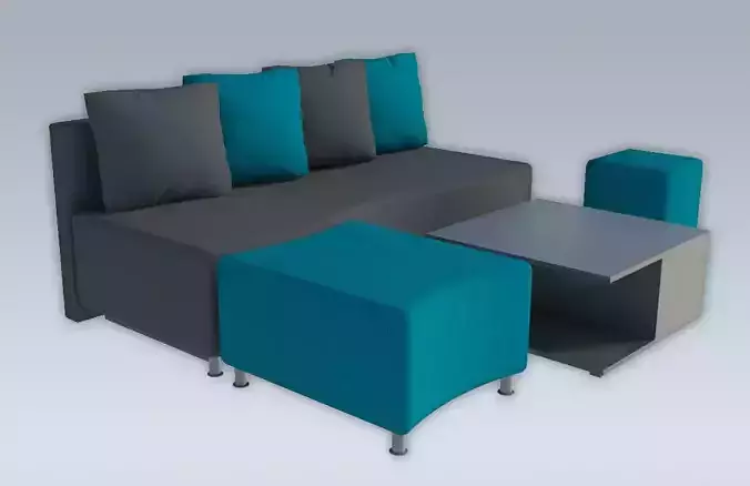 Modern Simple Sofa 3D model