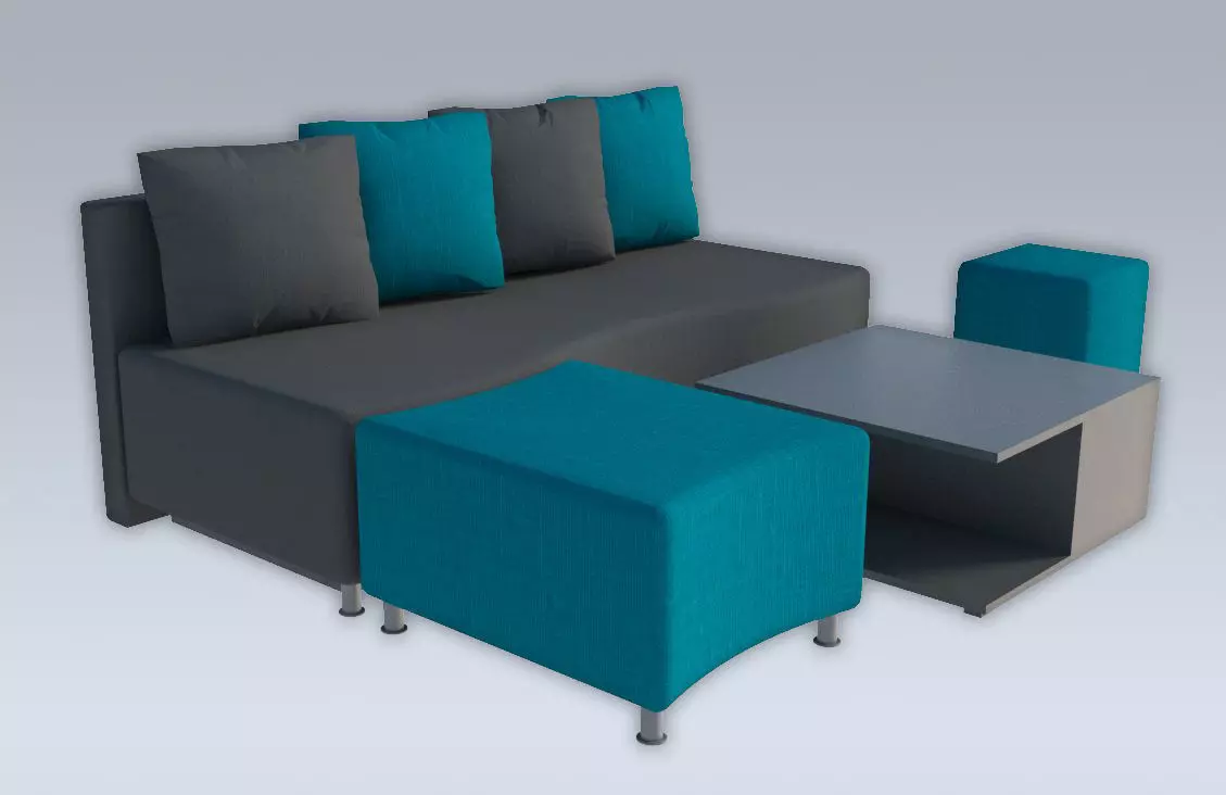 Modern Simple Sofa 3D model_0
