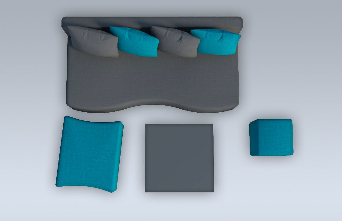 Modern Simple Sofa 3D model_2