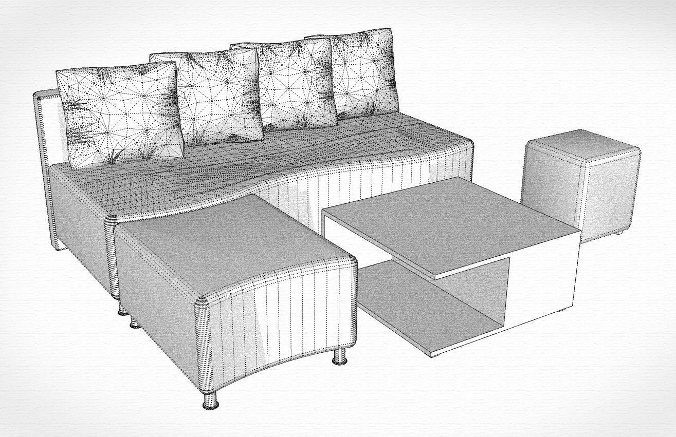 Modern Simple Sofa 3D model_3
