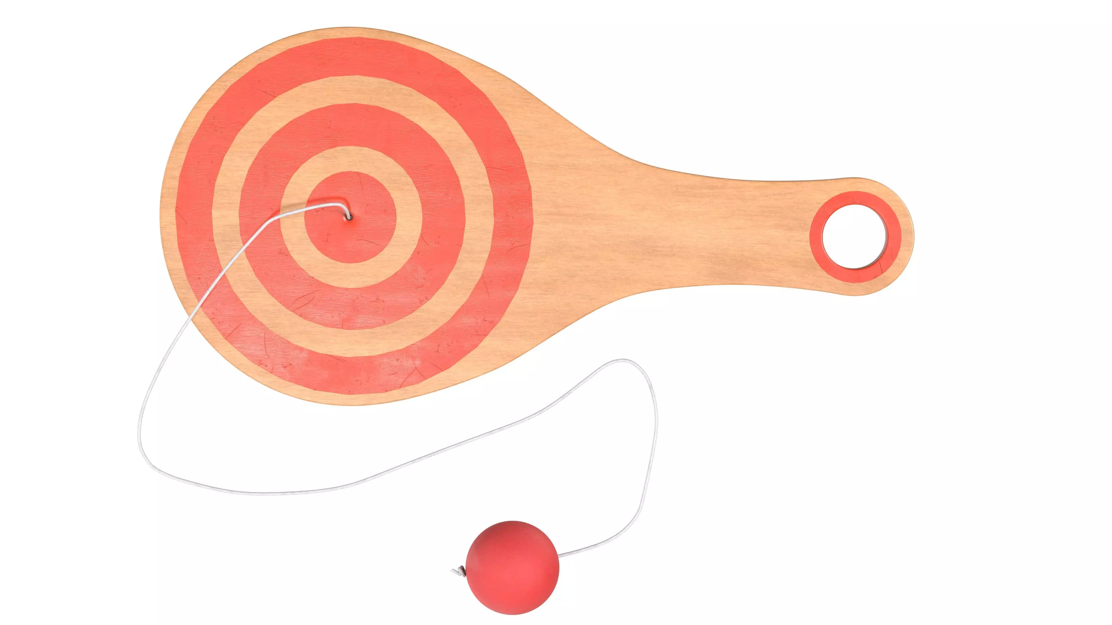 paddle ball Low-poly 3D model_3