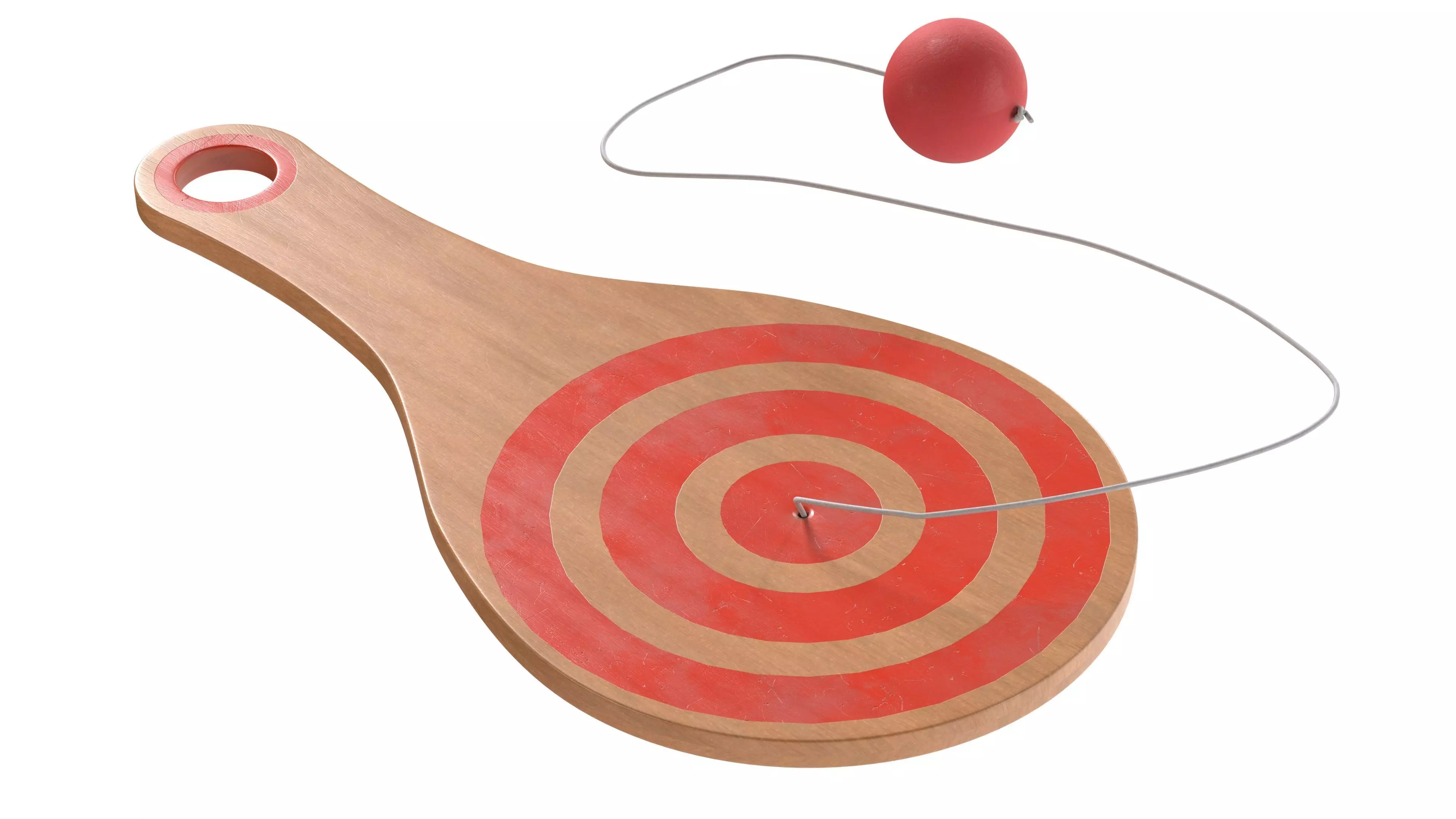 paddle ball Low-poly 3D model_1