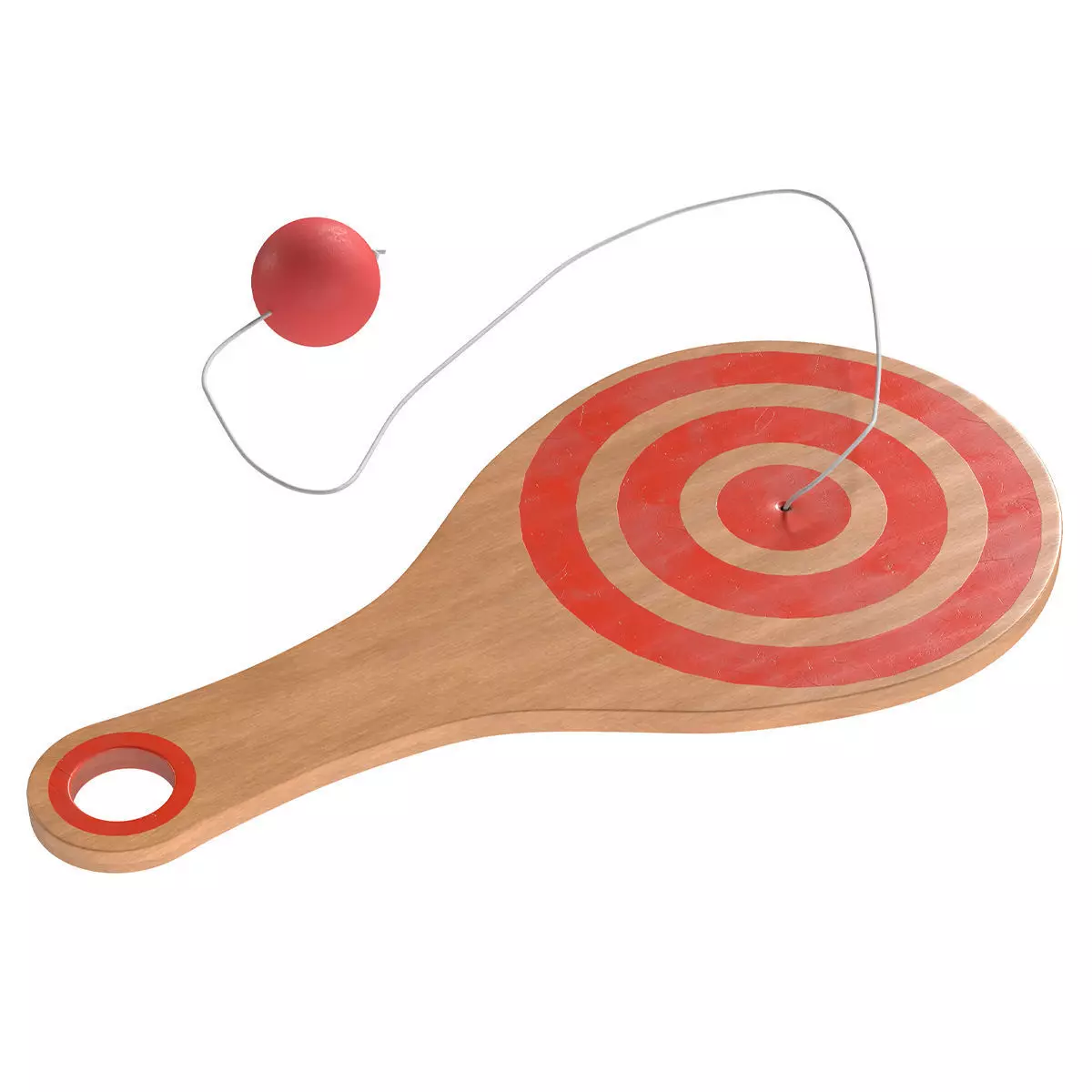 paddle ball Low-poly 3D model_6