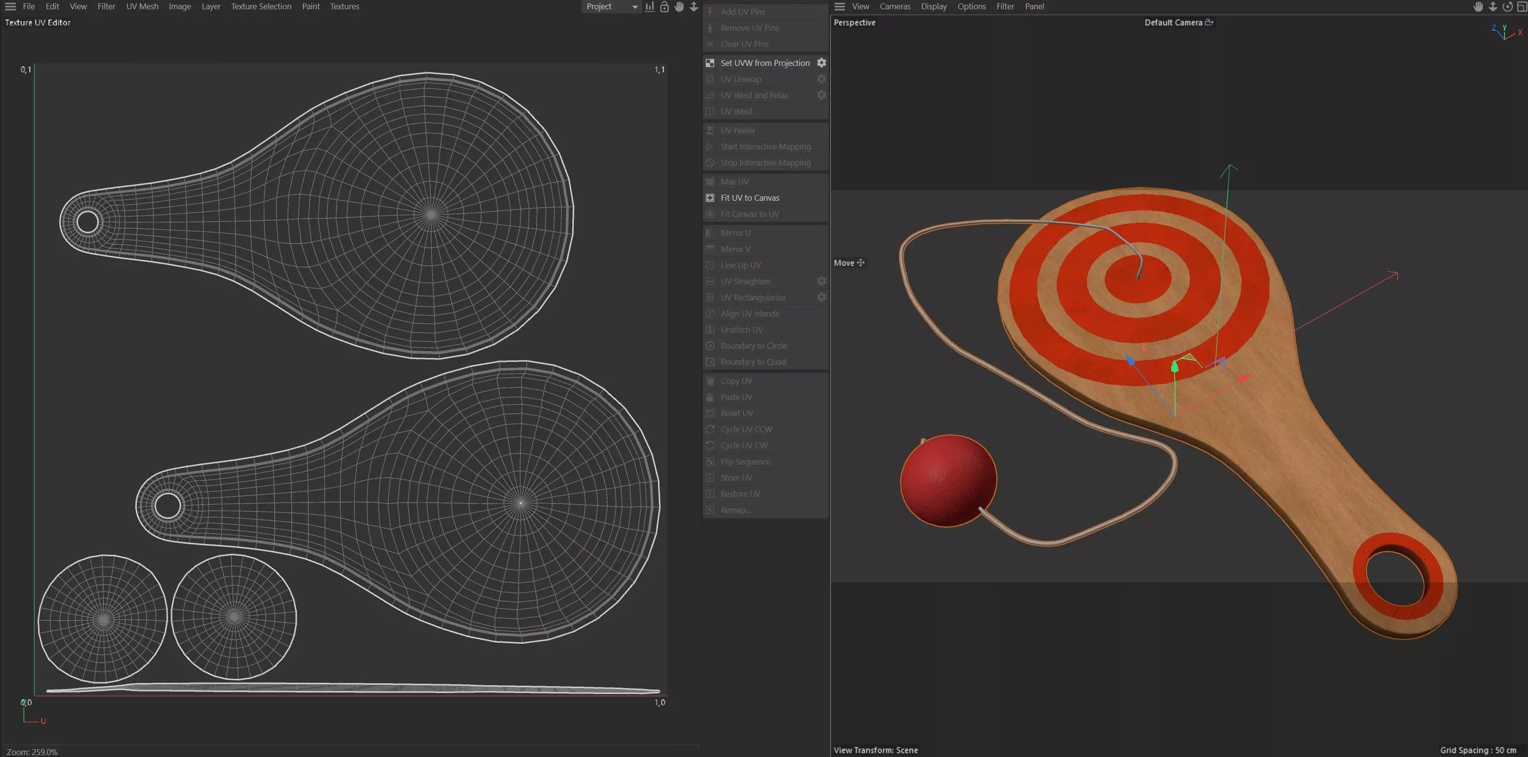 paddle ball Low-poly 3D model_7
