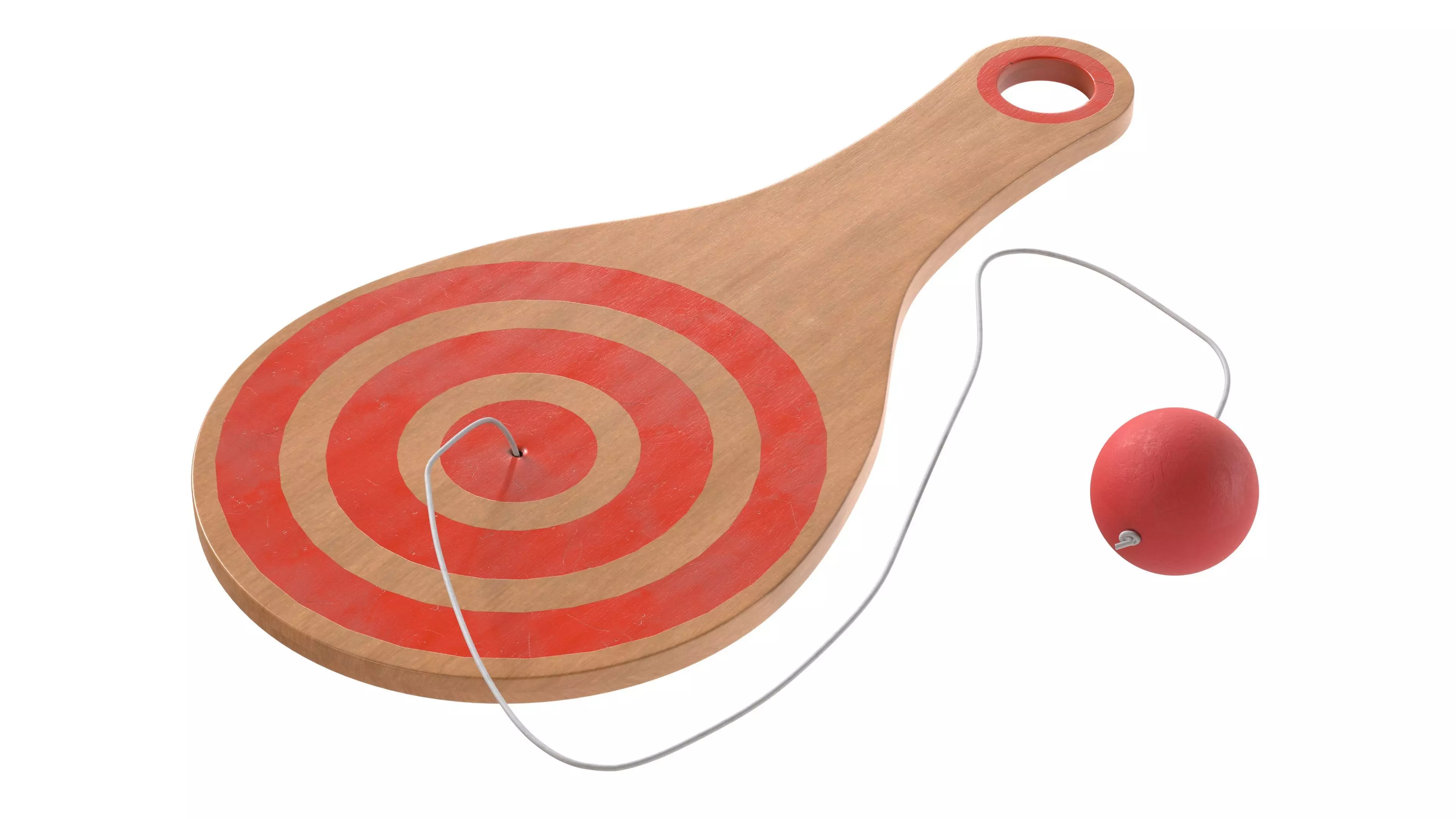 paddle ball Low-poly 3D model_2