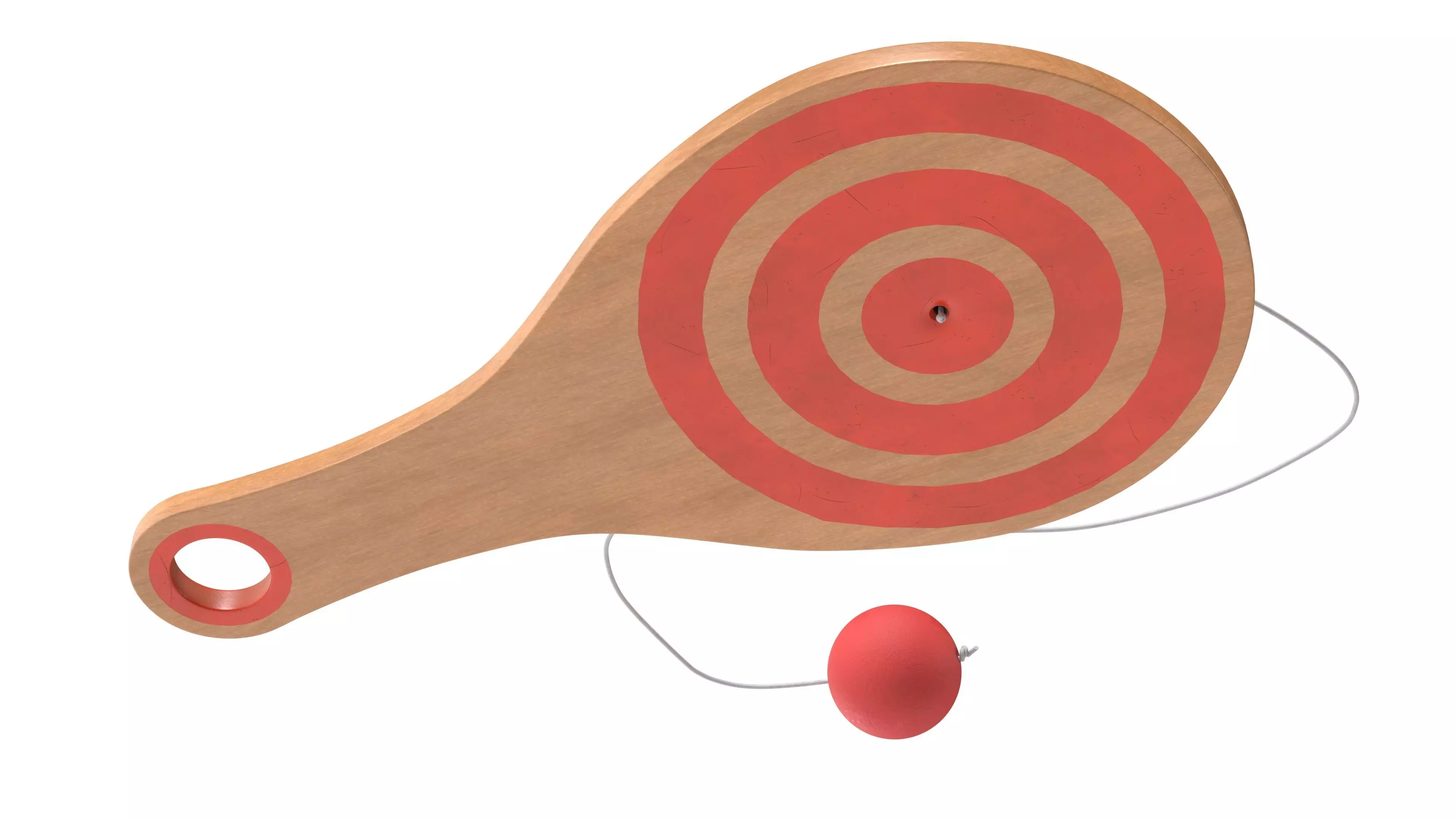 paddle ball Low-poly 3D model_4