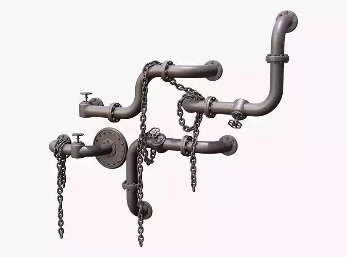 Industrial Pipe System with Chains M1