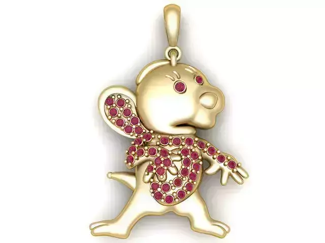 Cute Cartoon Pendant  3D Printable Model