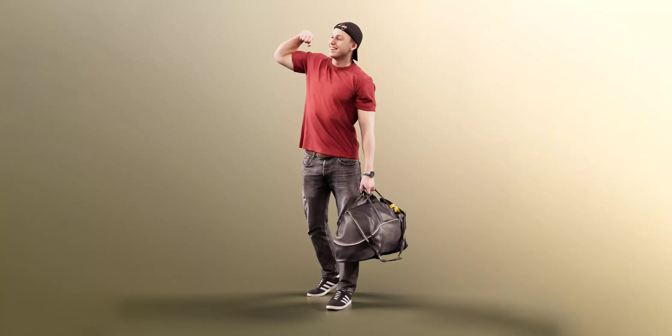 Nick 11552 Walking Man With Bag Free 3D model_1