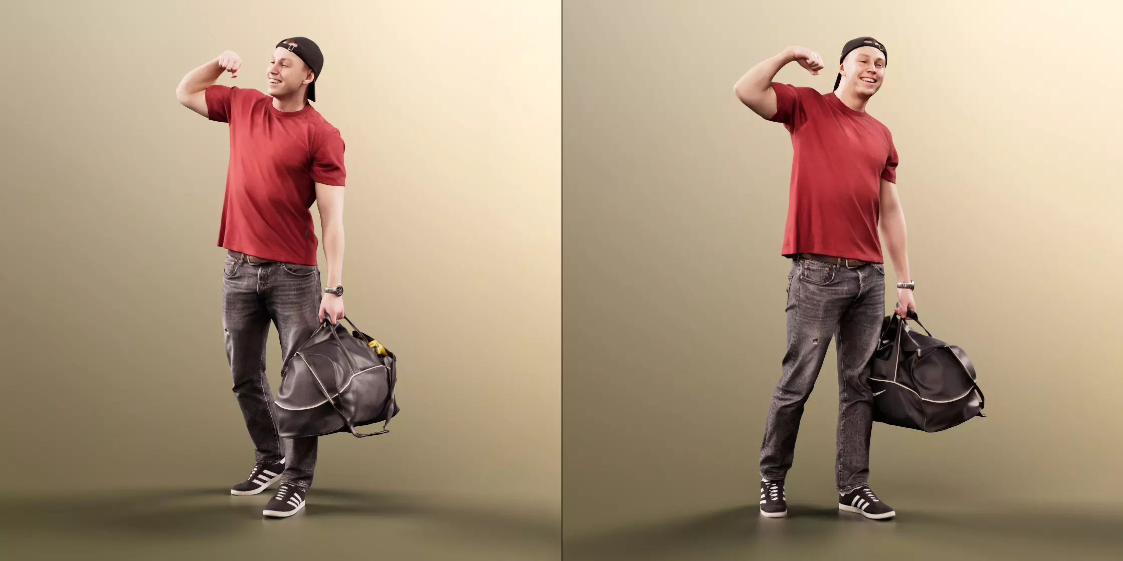 Nick 11552 Walking Man With Bag Free 3D model_2