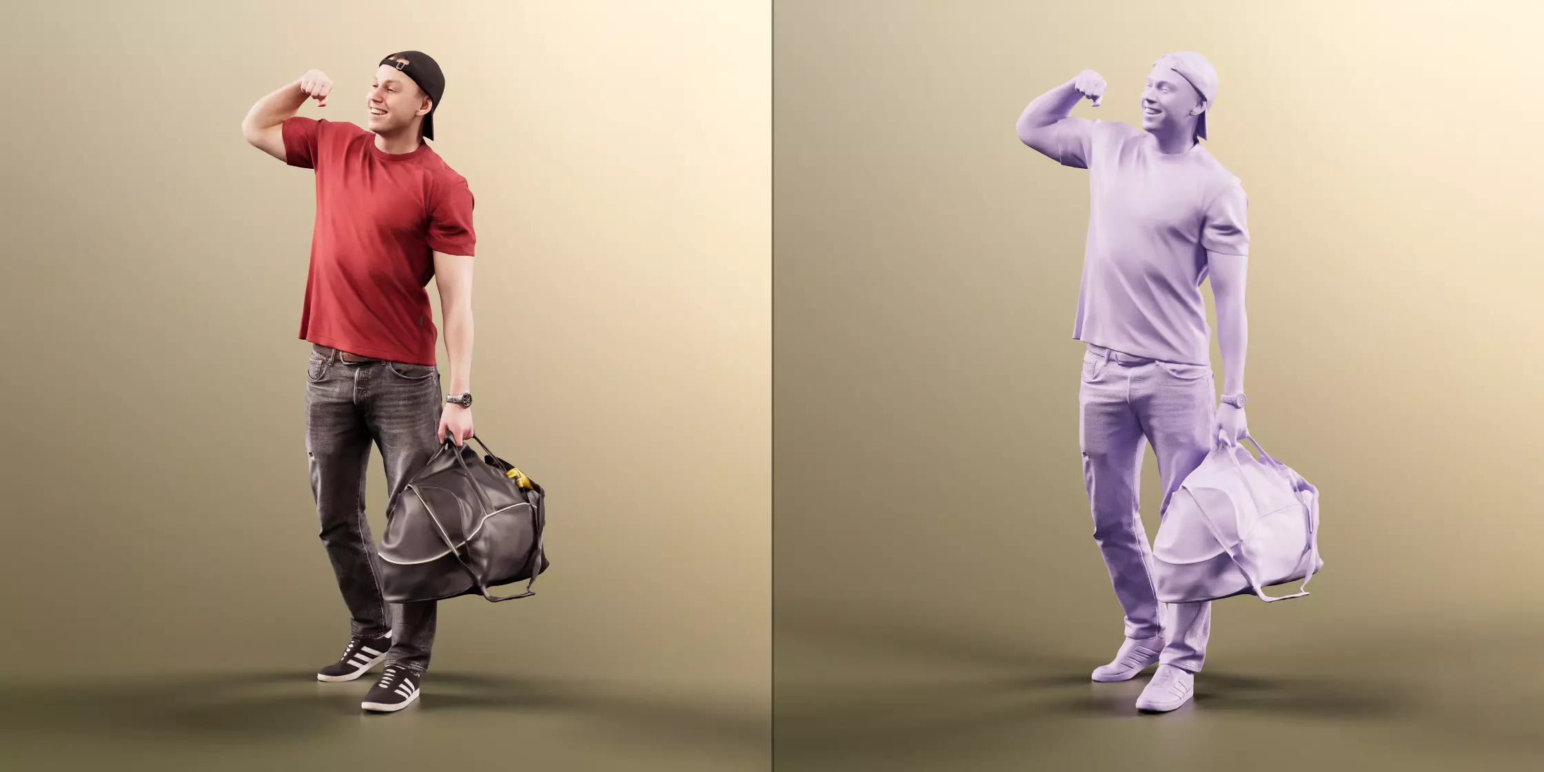 Nick 11552 Walking Man With Bag Free 3D model_3