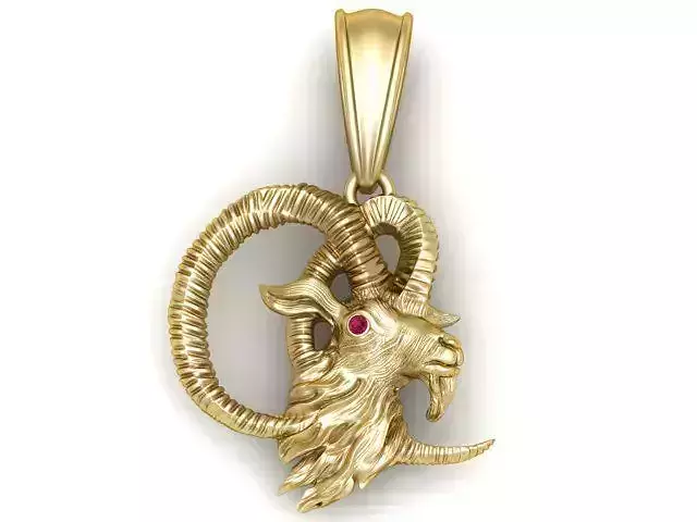 Markhor Pendant 3D Printable Model