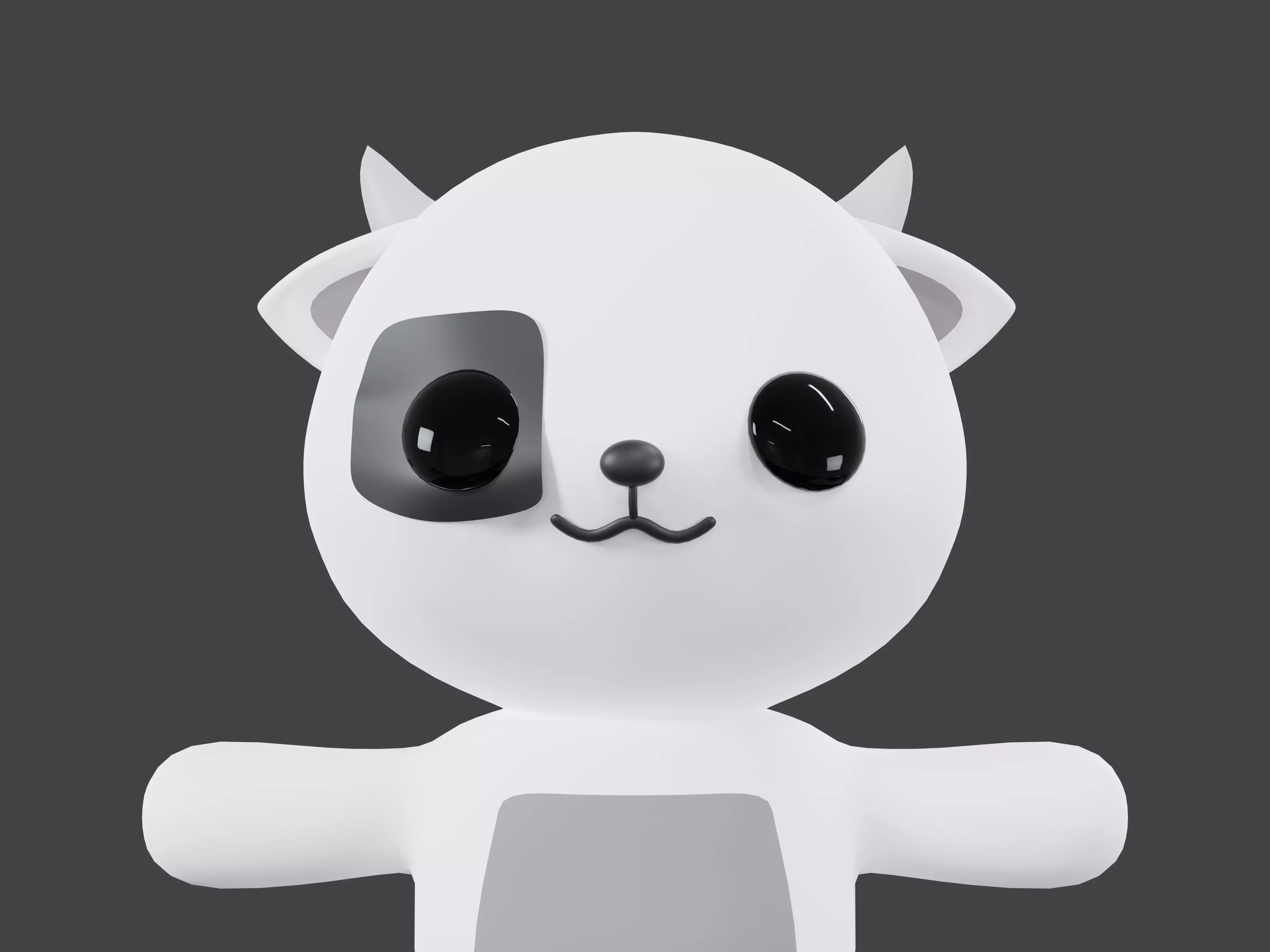 Character Cow kawaii cute Free 3D model_2