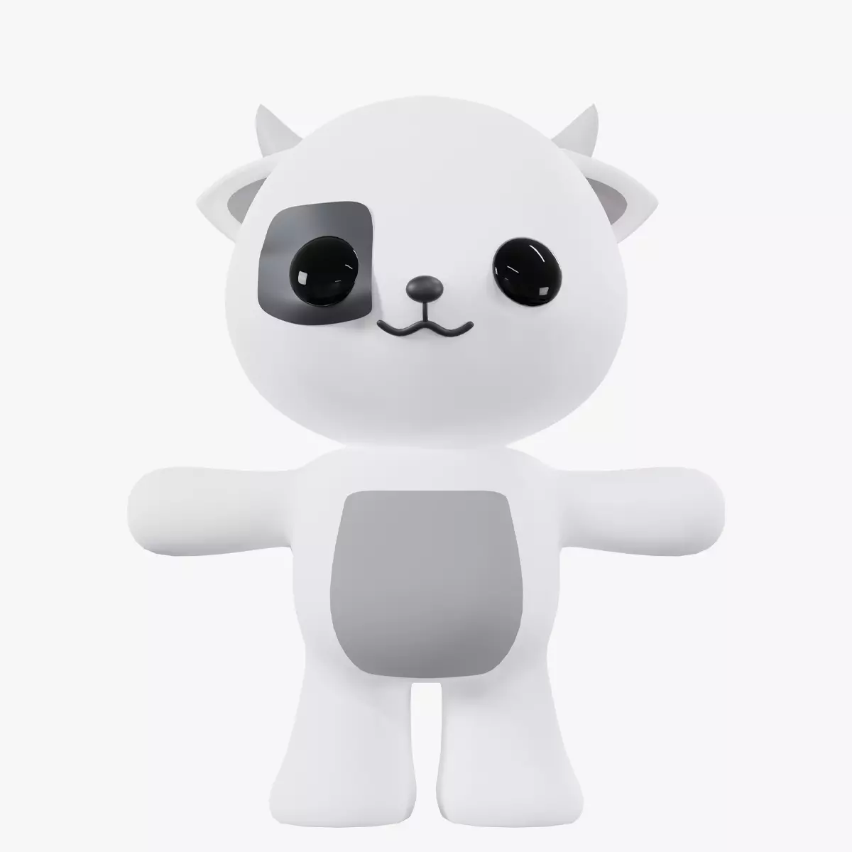 Character Cow kawaii cute Free 3D model_0