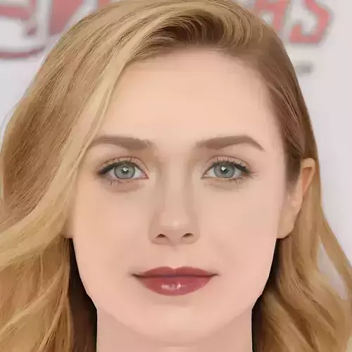 Elizabeth Olsen Head - No Hair - Low poly head for game