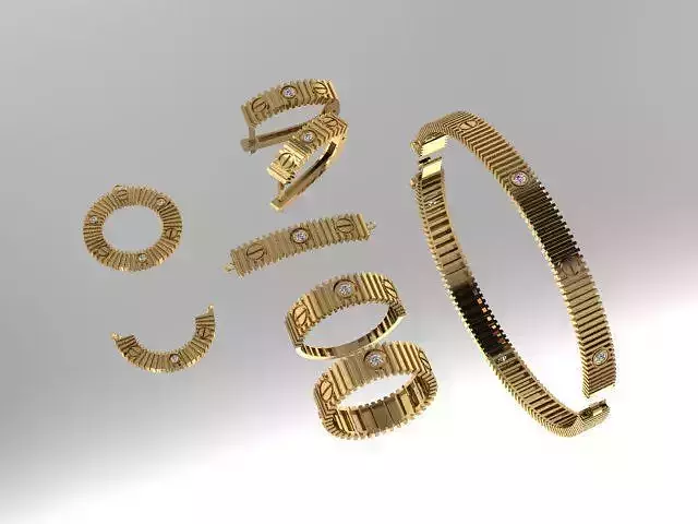 jewelry set Luxury   Elegant Gold Screw 