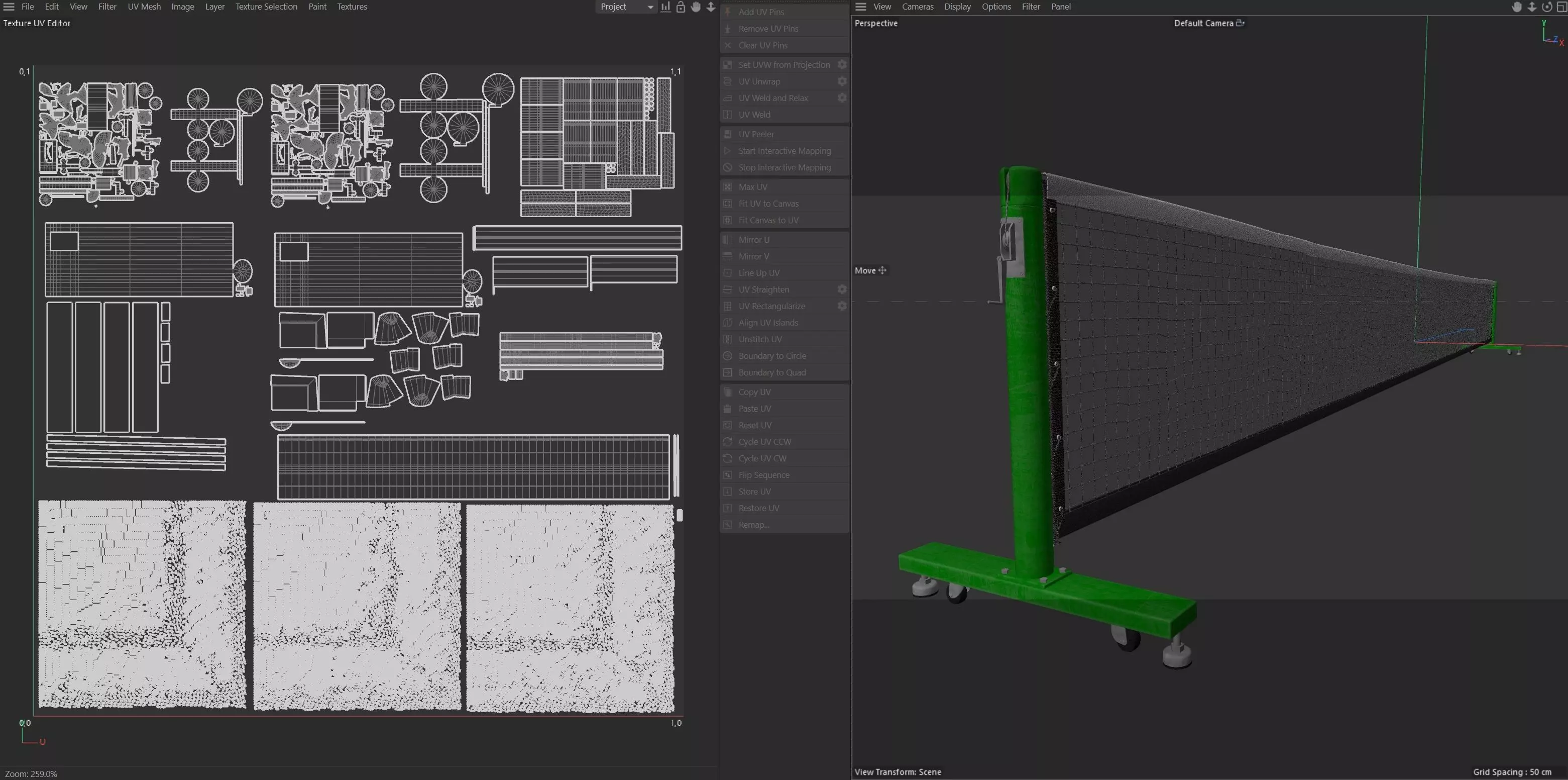 Tennis net Low-poly 3D model_7