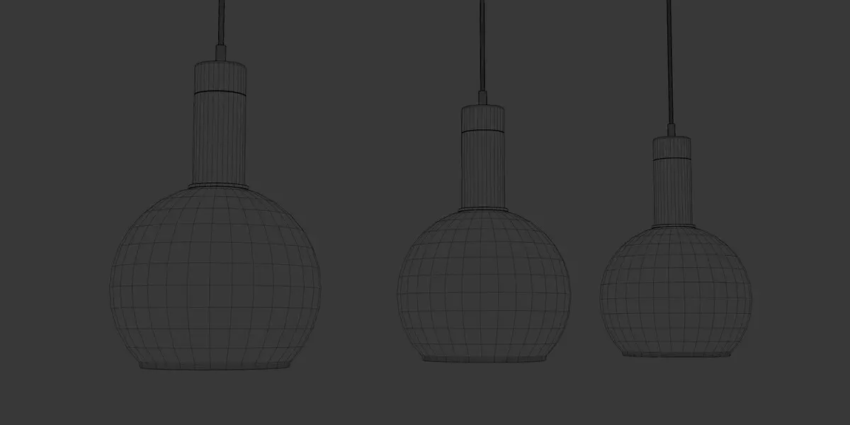 Modern Glass and Brass Ceiling Pendant 3D model Free 3D model_7