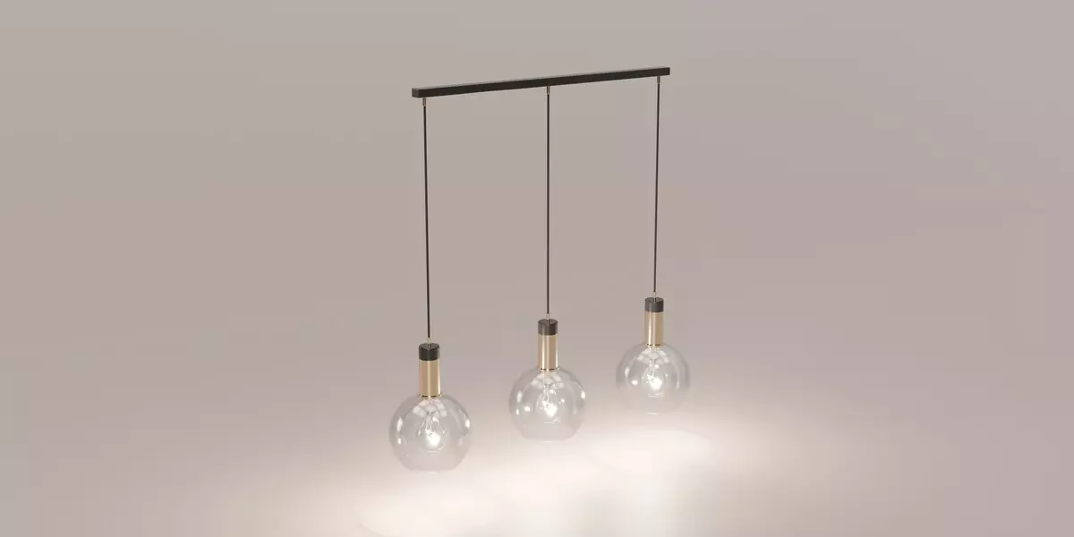 Modern Glass and Brass Ceiling Pendant 3D model Free 3D model_3