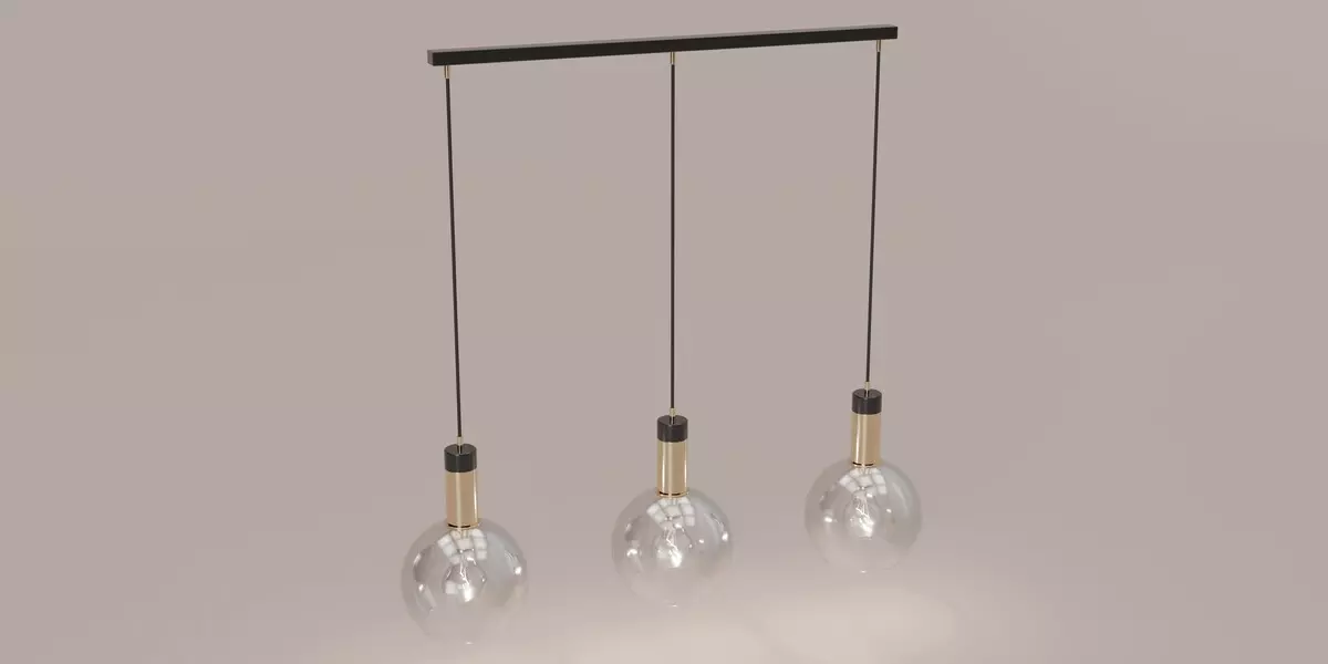 Modern Glass and Brass Ceiling Pendant 3D model Free 3D model_1