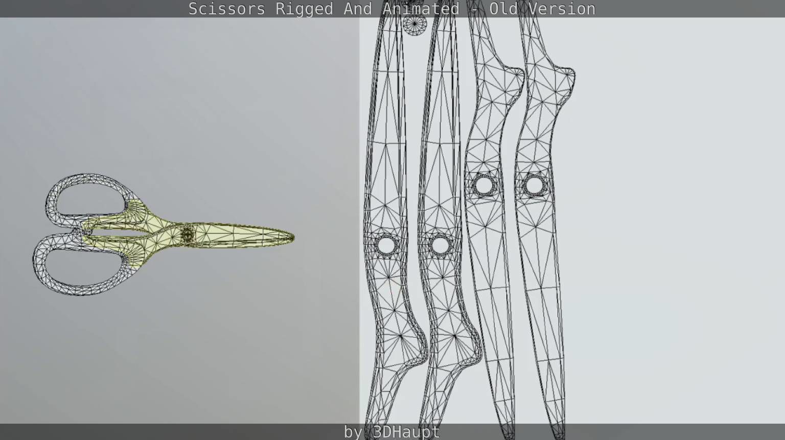 Scissors Rigged And Animated Old Version Low-poly 3D model_84