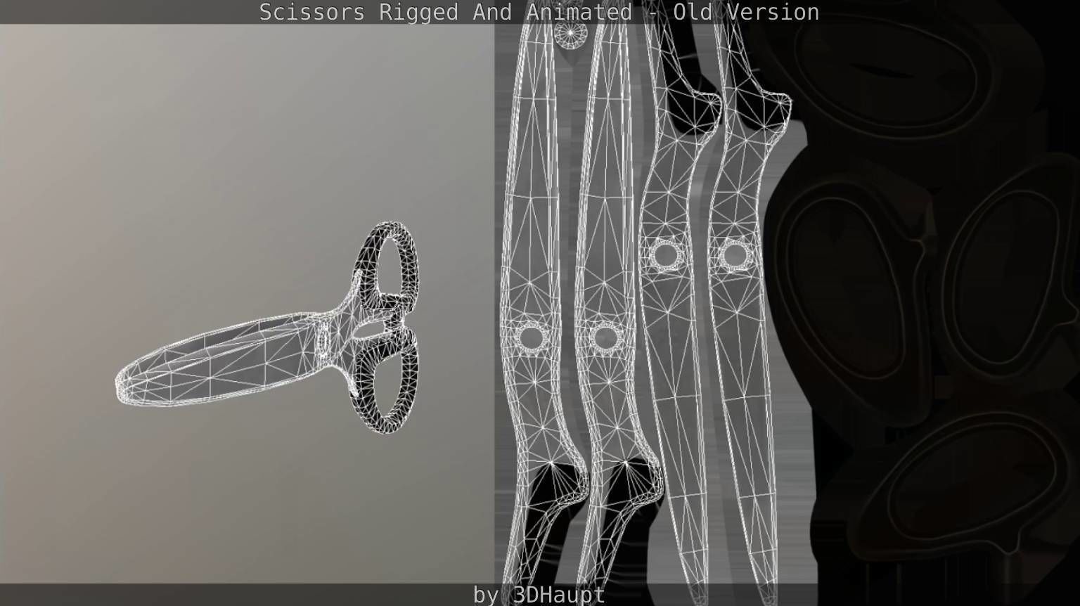 Scissors Rigged And Animated Old Version Low-poly 3D model_47