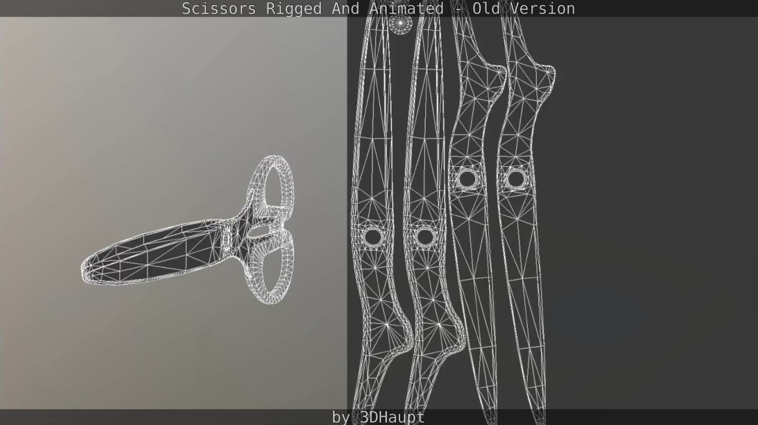 Scissors Rigged And Animated Old Version Low-poly 3D model_60