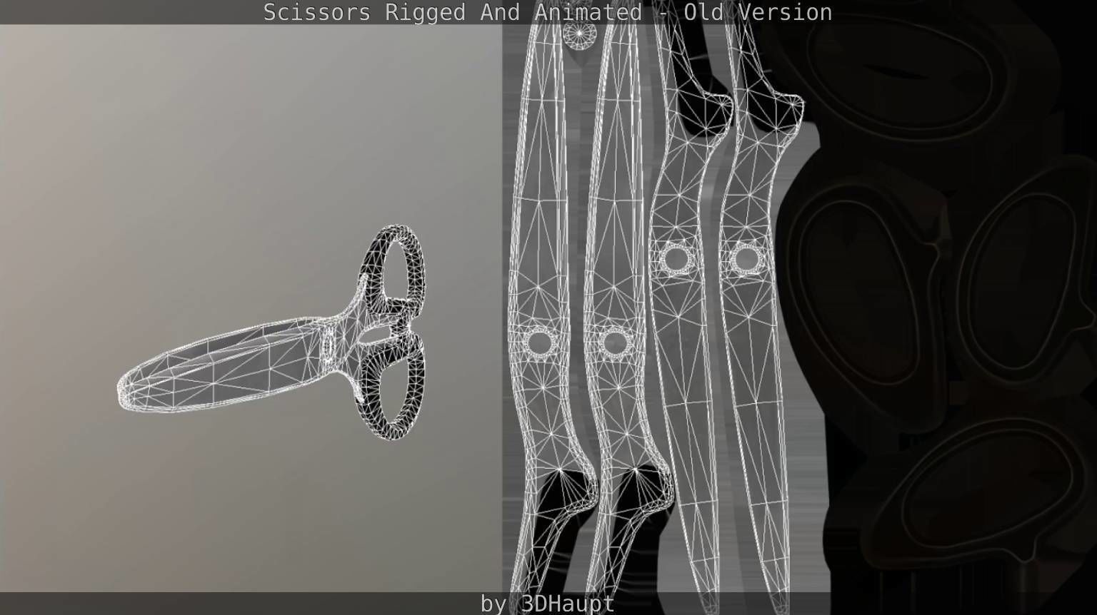 Scissors Rigged And Animated Old Version Low-poly 3D model_101