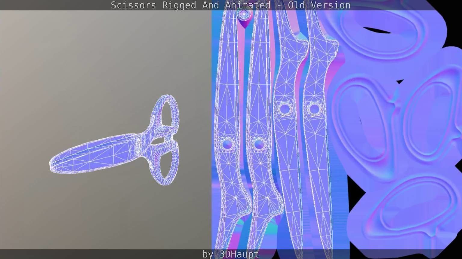 Scissors Rigged And Animated Old Version Low-poly 3D model_54
