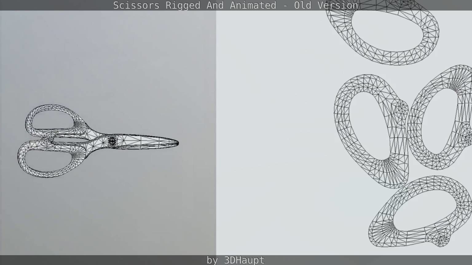 Scissors Rigged And Animated Old Version Low-poly 3D model_37