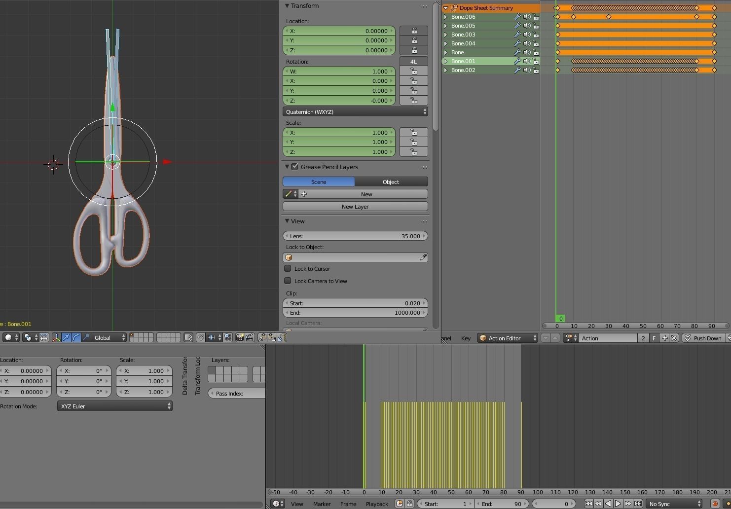 Scissors Rigged And Animated Old Version Low-poly 3D model_8