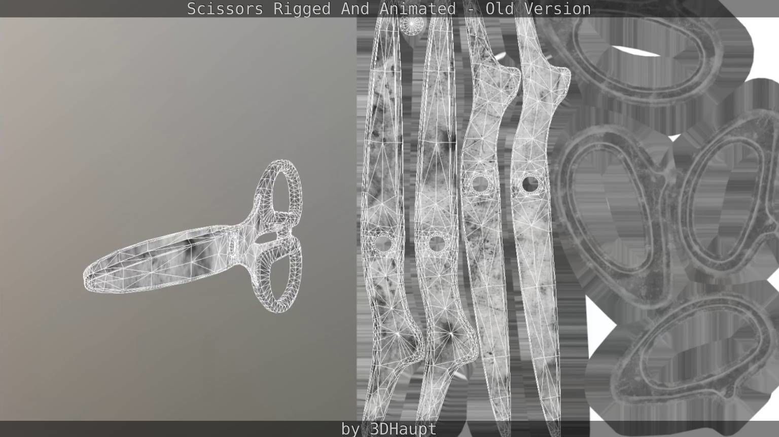 Scissors Rigged And Animated Old Version Low-poly 3D model_53