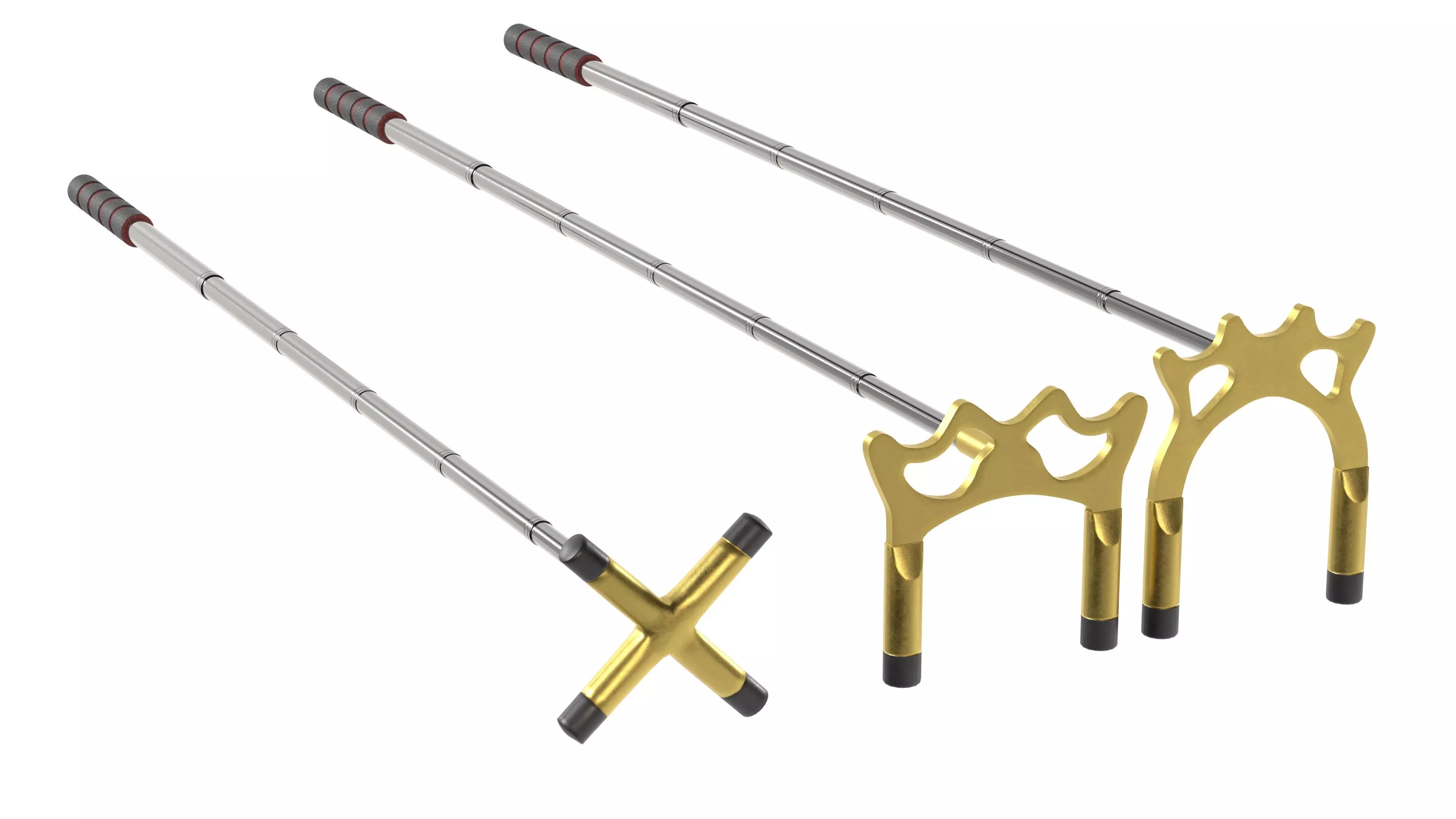 Retractable Billiards Cue Stick Bridge Low-poly 3D model_17