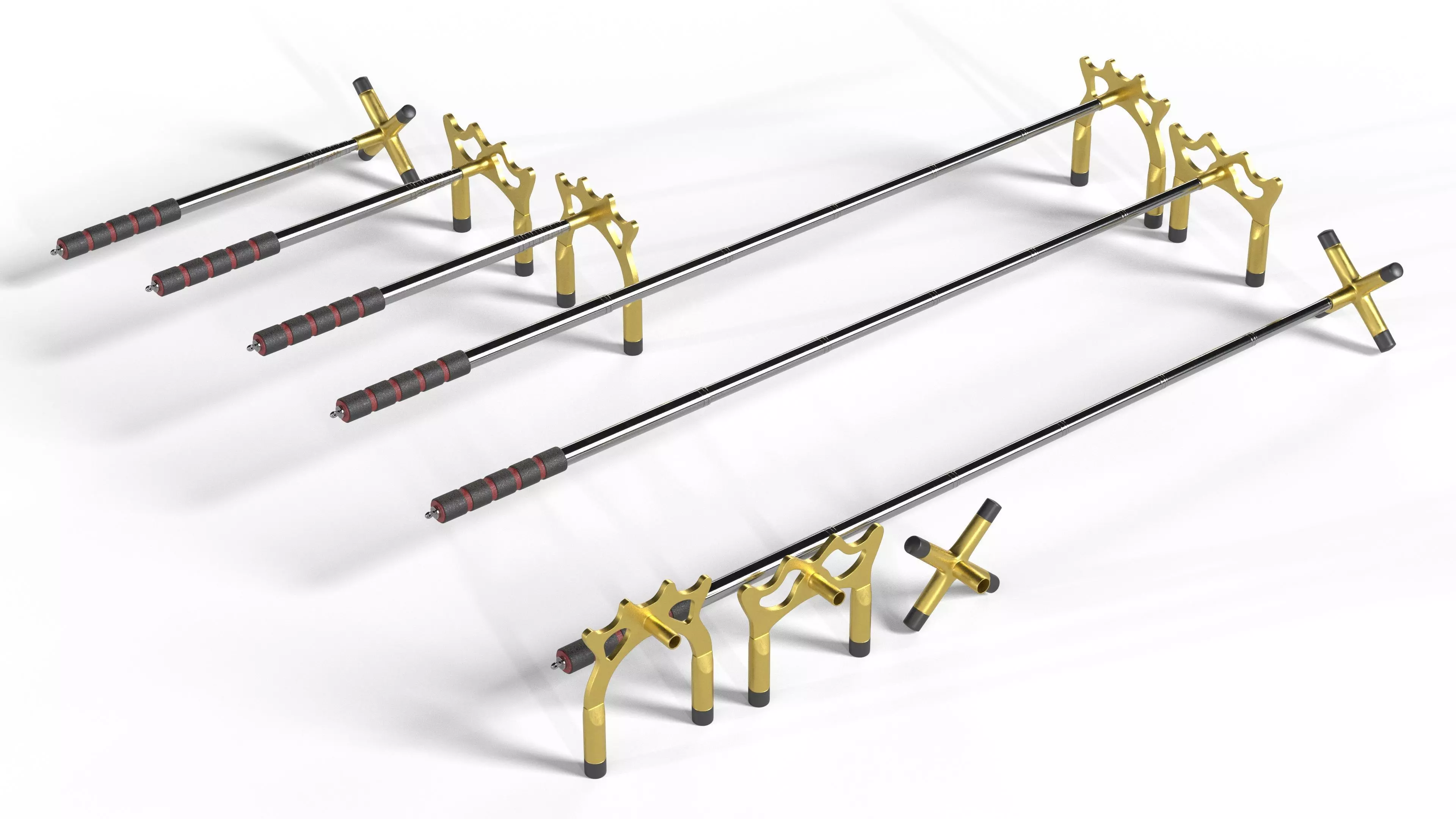 Retractable Billiards Cue Stick Bridge Low-poly 3D model_0