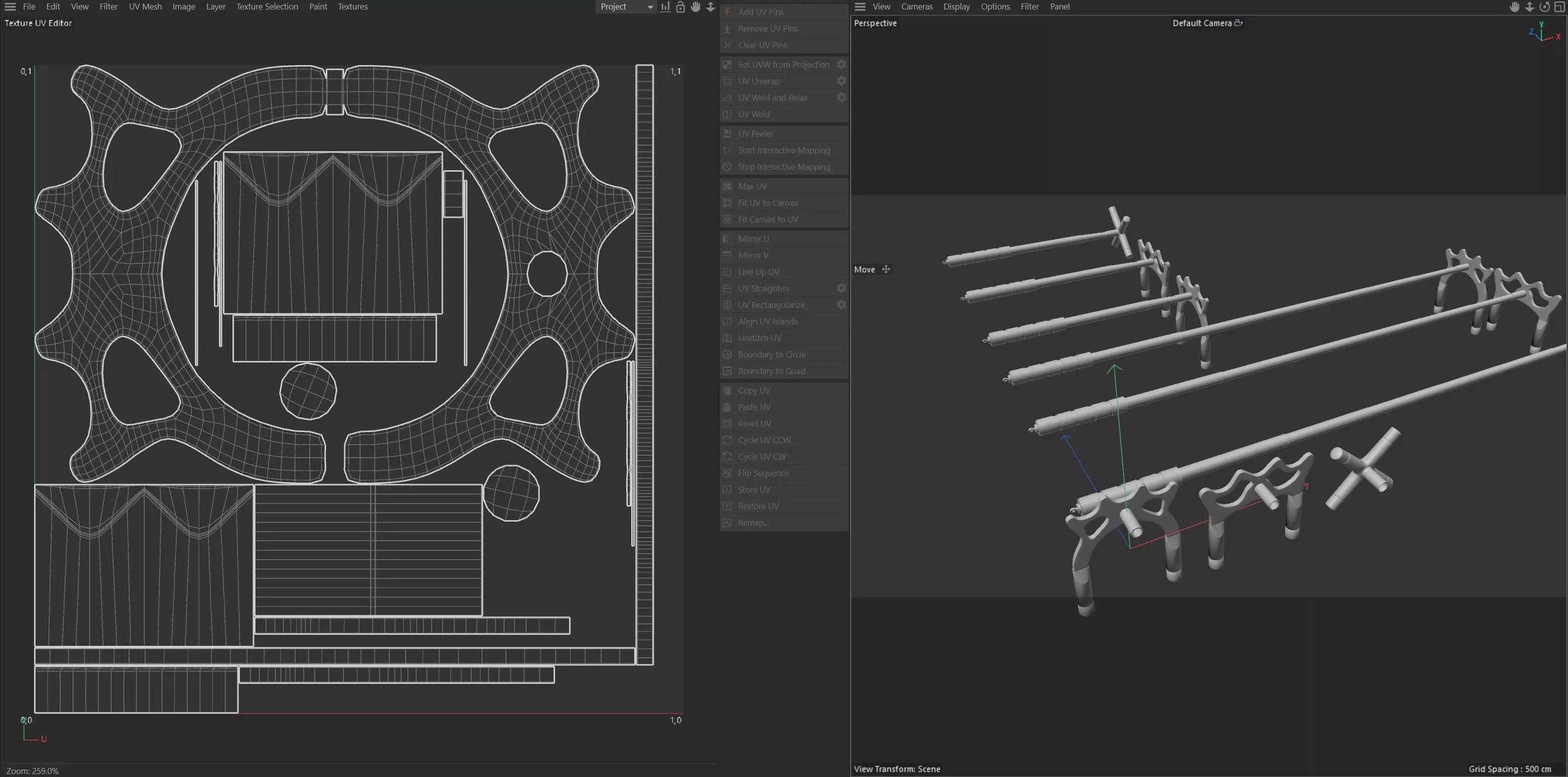 Retractable Billiards Cue Stick Bridge Low-poly 3D model_21