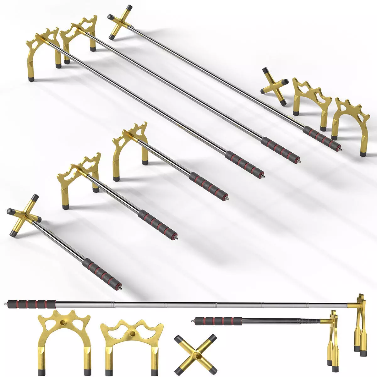 Retractable Billiards Cue Stick Bridge Low-poly 3D model_18