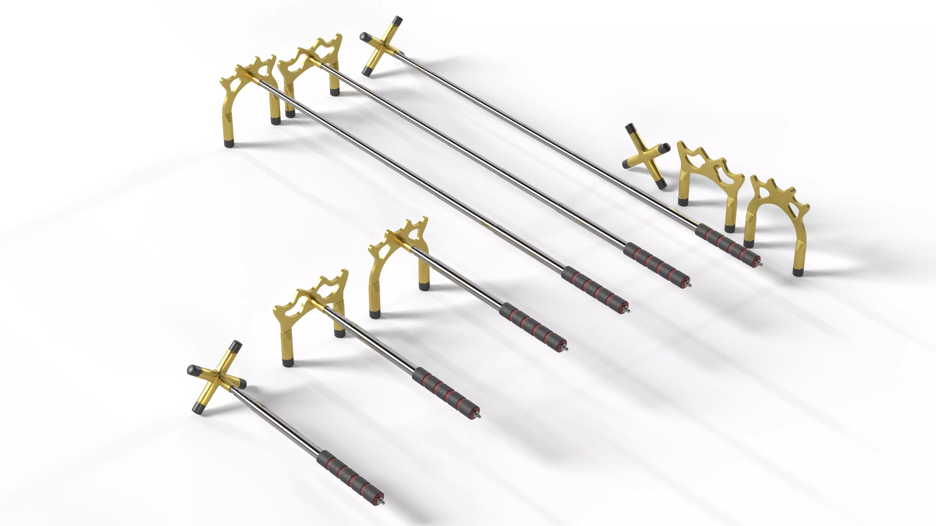 Retractable Billiards Cue Stick Bridge Low-poly 3D model_7