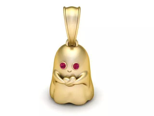 Cute Ghost Pendant 3D Printable Model 3D print model_0