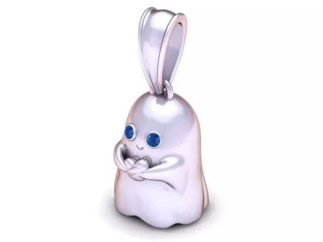 Cute Ghost Pendant 3D Printable Model 3D print model_2