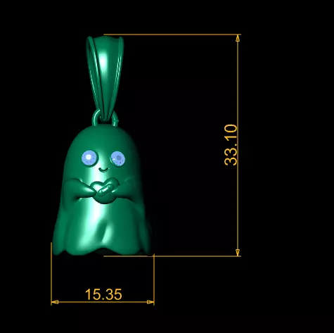 Cute Ghost Pendant 3D Printable Model 3D print model_4