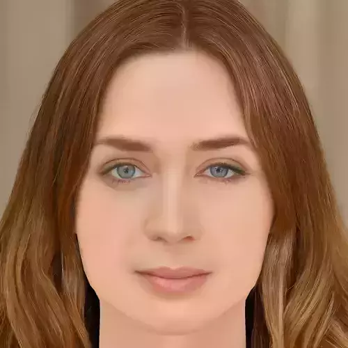 Emily Blunt Head - No Hair - Low poly head for game