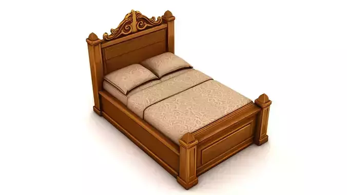 Stylized Wooden Bed