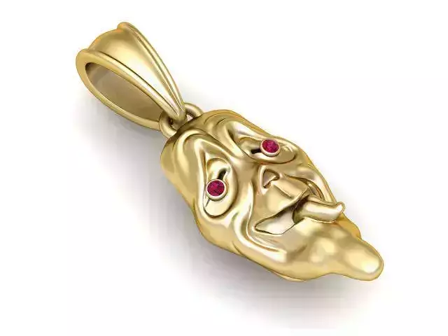 Melted Mask Pendant 3D Printable Model