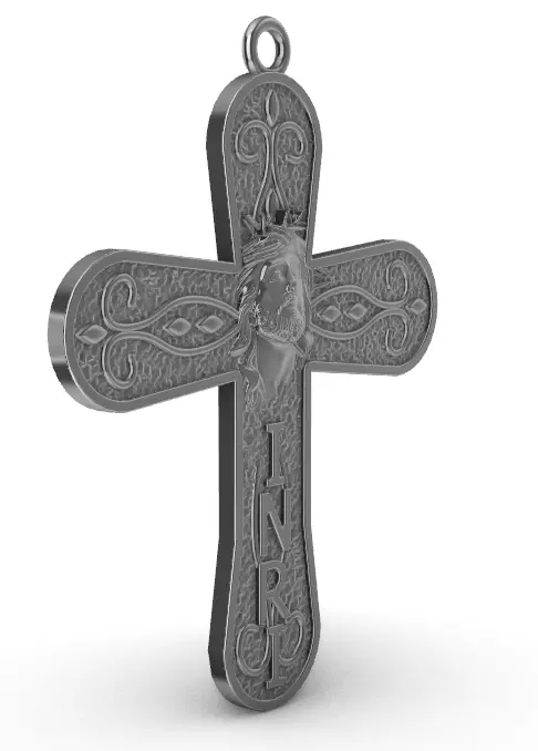 cross with Jesus pendant 3D print model_2