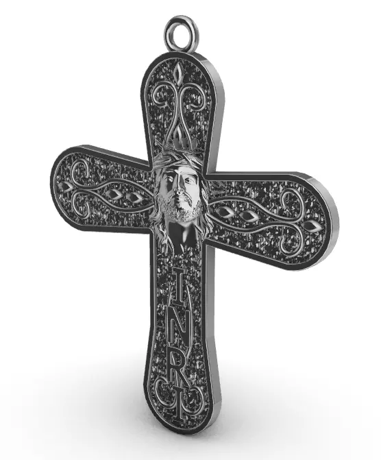 cross with Jesus pendant 3D print model_3