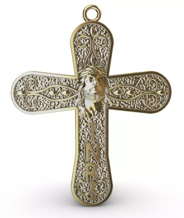 cross with Jesus pendant 3D print model_0