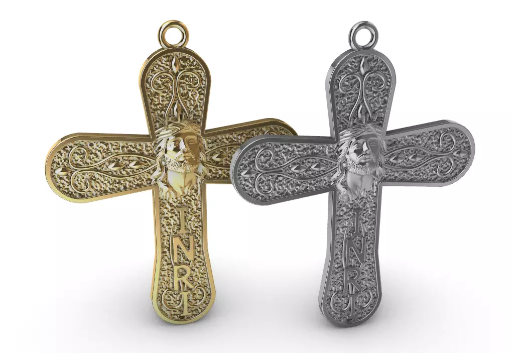 cross with Jesus pendant 3D print model_4